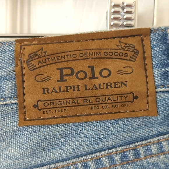 Polo Ralph Lauren The Sullivan Slim Classic Medium Wash Raw Hem Jean Shorts 18 - Picture 11 of 12